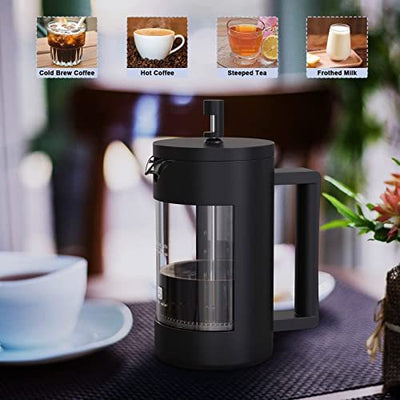 Portable French Press Coffee Maker | BPA-Free, Dishwasher Safe, 12oz & 21oz